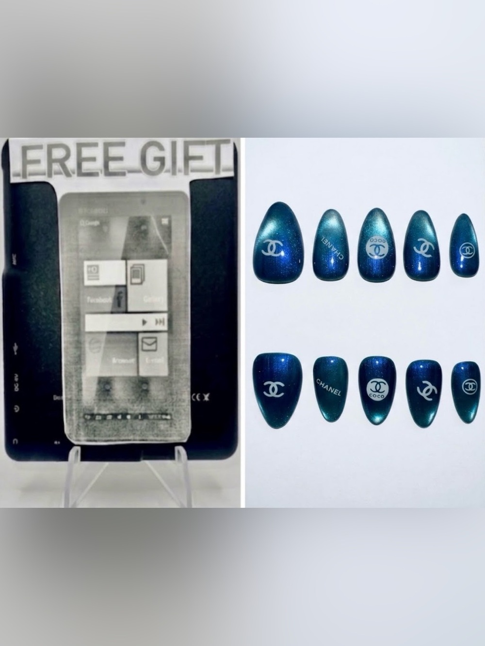 Look Beautiful luxury custom made reusable press on nails with free tablet